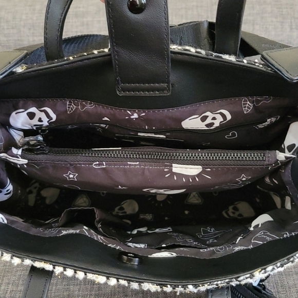 🔹️Betsey Johnson🔹️ black white tweed houndstooth print tote & wallet - Picture 4 of 6